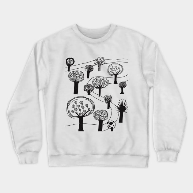 trees with path trough Crewneck Sweatshirt by PrincessbettyDesign